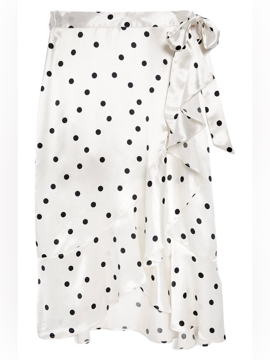 Topshop Tops - Topshop Satin Spot Ruffle Wrap Skirt